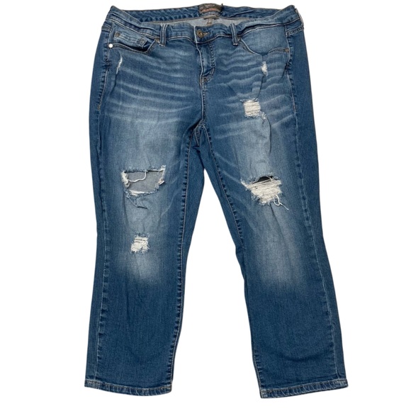Torrid Vintage Stretch Crop Mid-Rise Skinny Jeans Distressed Plus Size Womens 18 - Picture 1 of 7